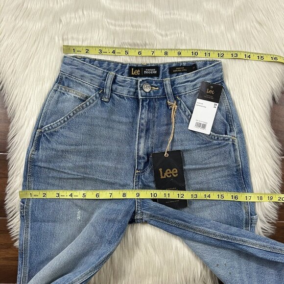 Lee Women's Size 24 Authentic Fade High Rise Dungaree Ankle Denim Jeans - Picture 4 of 10